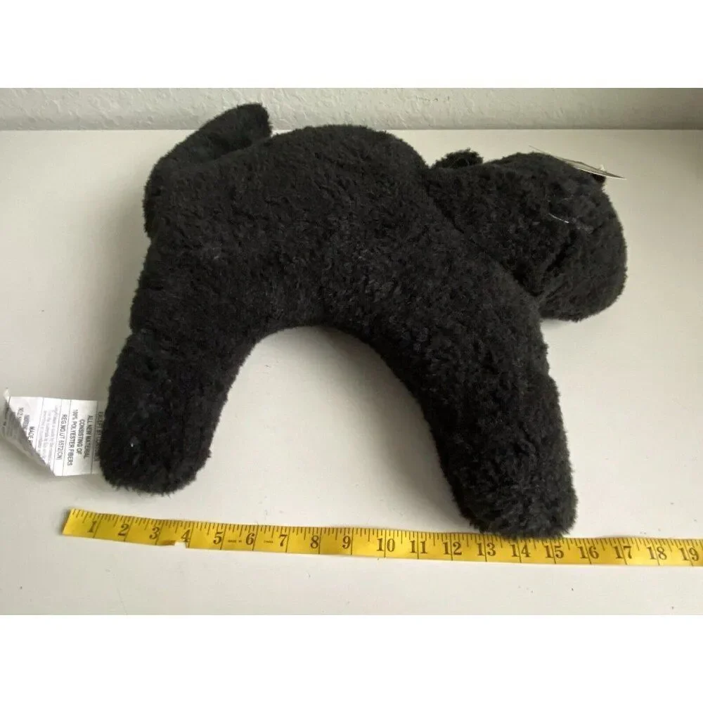 Cynthia Rowley Black CAT Shaped Pillow Halloween GLOW IN THE DARK EYES Soft NEW